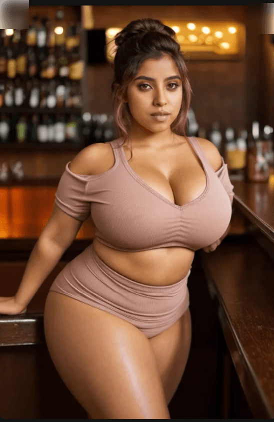 Hot and Curvy Asian Woman in the Bar